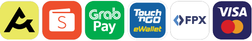Atome, ShopeePay, GrabPay, Touch 'n Go, FPX, Visa, Mastercard